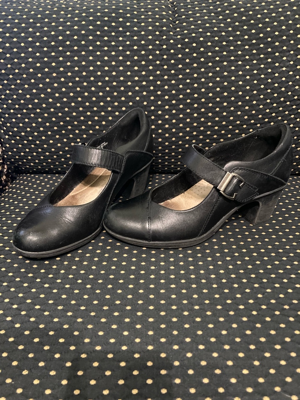 🌏Earth Origins Black Leather Mary Jane heels 7.5